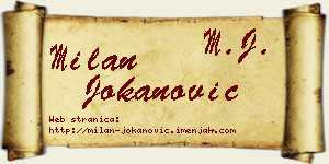 Milan Jokanović vizit kartica